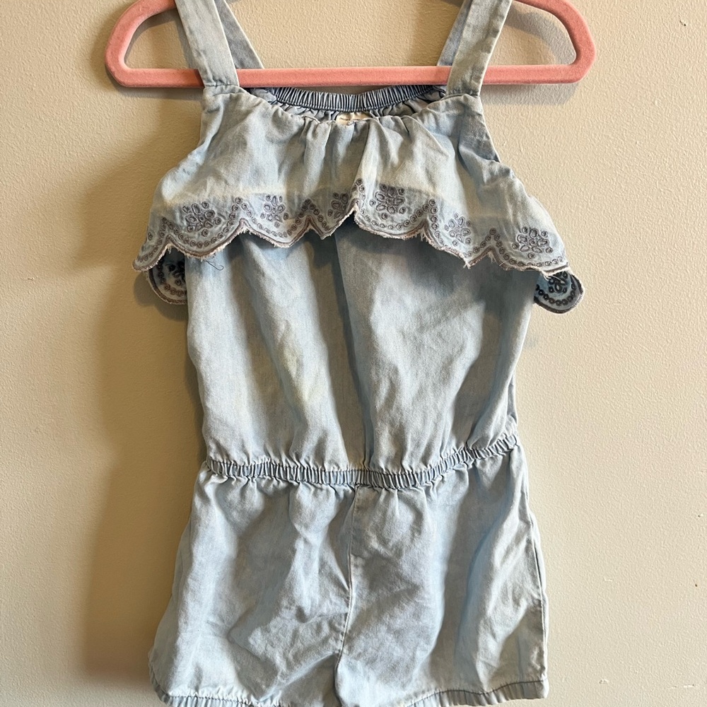Light Blue Denim Toddler Romper 3T Oshkosh